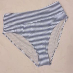 High waisted seersucker bikini bottom